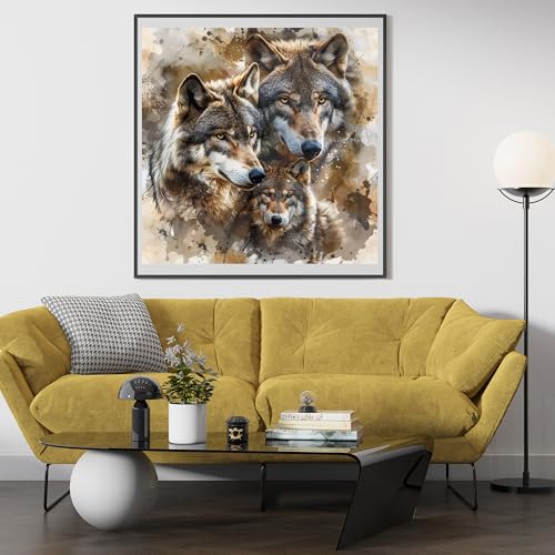 Moohue Stamped Cross Stitch Kits for Adults 14 Count Printed Cross Stitch Kits for Beginners Animal Wolves Cross Stitch Patterns Needlepoint kit (Animal Wolves) - color: Animal Wolves
