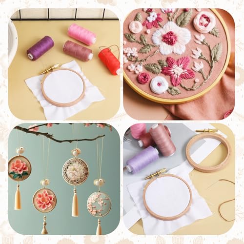 cobee 2 Pack Wood Embroidery Hoop, Cross Stitch Hoops Ring, 3Inch-Embroidery Hoops Wooden Embroidery Frames for Cross Stitch Hoop Designs Wooden Rings Crafts
