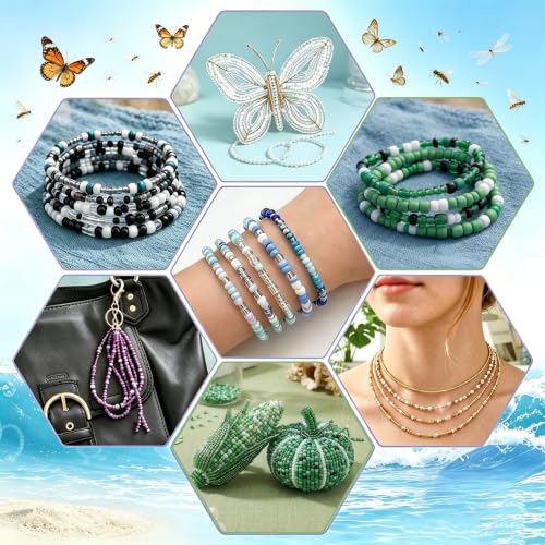 Black Seed Beads for Jewelry Making Glass Bugle Beads for DIY Craft - color: Black