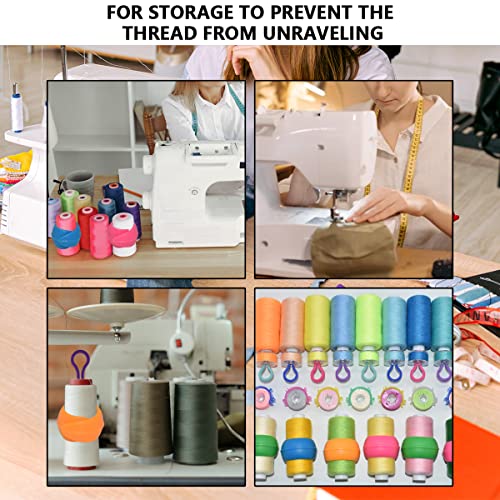 142Pcs Bobbin Thread Buddies Set Sewing Thread Spool Organizer Including 70Pcs Bobbin Holders Clips, 32Pcs Bobbin Thread Spool Huggers and 40Pcs Bobbin Clips Holder for Embroidery Quilting Sewing