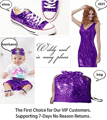 ShiDianYi Sequin Fabric by The Yard Sequince Material Sparkly Fabric -1016S (1 Yard, Purple) - color: Purple, size: 1 Yard