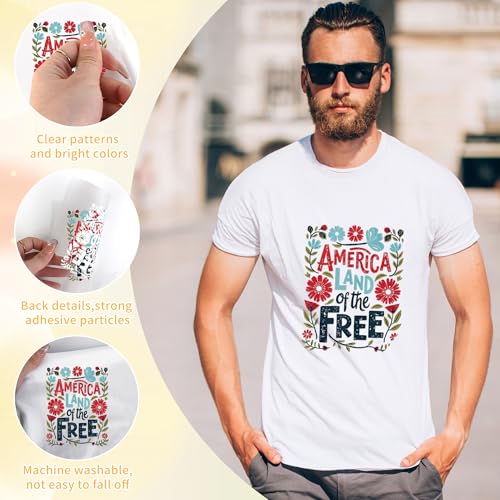 16 Sheets 4th of July Iron on Transfers for T-Shirts - color: Land of the Free