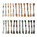 FASHEWELRY 24 Skeins Embroidery Floss Thread 1mm Cross Stitch Thread Yarn - color: 24 Colors-Brown, size: 1mm