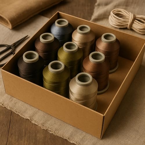 Mixed Color Embroidery Thread 8-Pack | 9256 | 8024 | 9067 | 9858 | 8143 | 111 | 8162 | 9933 | 15 Gr Polyester Embroidery Machine Thread (8, Brown) - color: Brown