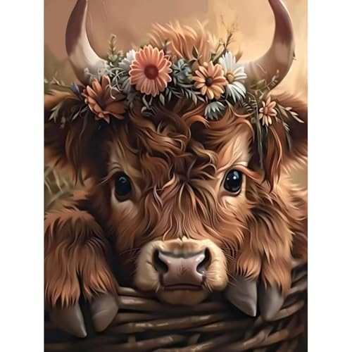 niurenmaoyi Stamped Cross Stitch Kits for Beginners,Counted Embroidery Craft Kits for Adults,Needlepoint Kits for Adults,Highland Cow Wall Art 11.8X15.8In - color: Cross Stitch Kits0121-06