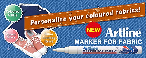 Artline White Permanent Fabric Markers pen for clothing (2 Markers)