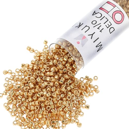Miyuki Delica Seed Beads - color: DB0410 - Galvanized Yellow Gold Dyed