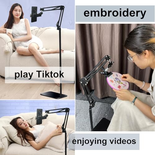 Embroidery Hoops Stand,Rotate Hand Embroidery Floor Stand Embroidery Hoop Holder Stand Can Move Freely Hand Embroidery Stands Floor Cross Stitch Hoop Stand Suitable for - color: Black