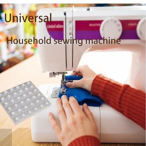 36Pcs Bobbins and Sewing Threads with Plastic Bobbin Case for Multiple Sewing Machine, Pre-Wound Bobbins Set (White) - color: white