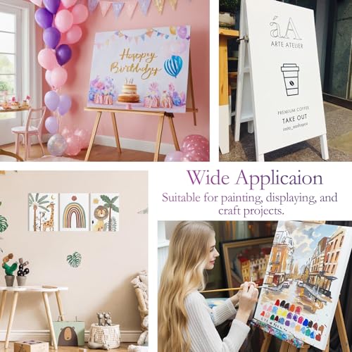4Pack 24"x36" Self Adhesive Poster Board, 0.23 Inch Thick Foam Core Board with Self-Adhesive, Free Mounting Poster Boards, Large White Display Boards for Crafts, Art, Display