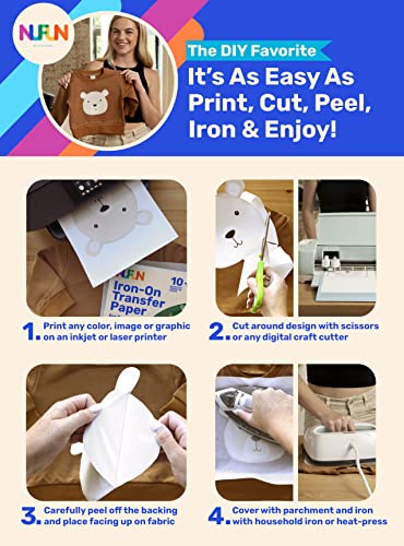 NuFun Activities Heat Transfer Paper, Dark Fabrics, 5 Sheets 8.5x11 - size: 8.5 x 11