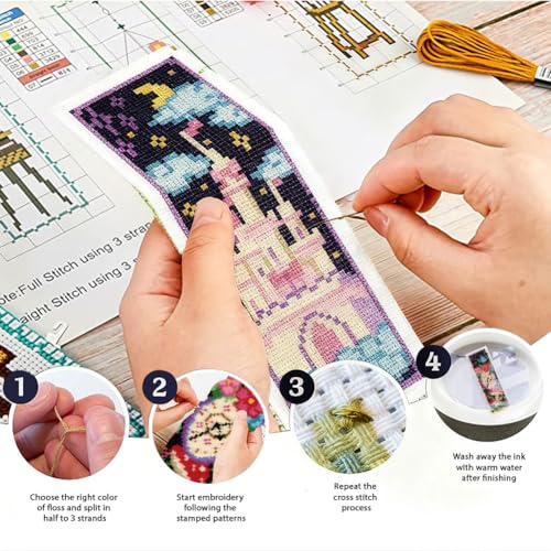 ORIGACH 6 Set Fairy Tale Fantasy Cross Stitch Bookmark Kit for Beginner - style: Fairy Tale Fantasy