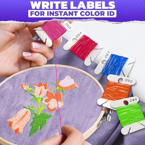 240 Pcs Embroidery Floss Bobbins with Hanging Holes & Thread Slits - size: 240 Bobbins