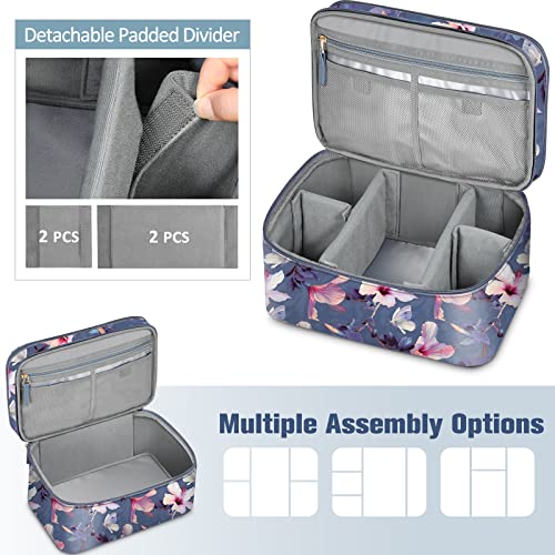 FINPAC Double-Layer Sewing Accessories Storage and Organizer Case Bag - color: Blooming Hibiscus