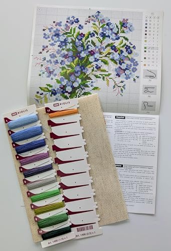 RIOLIS 1496 Forget Me Nots Counted Cross Stitch Kit 7.87 x 7.87 in - style: Forget Me Nots 1496