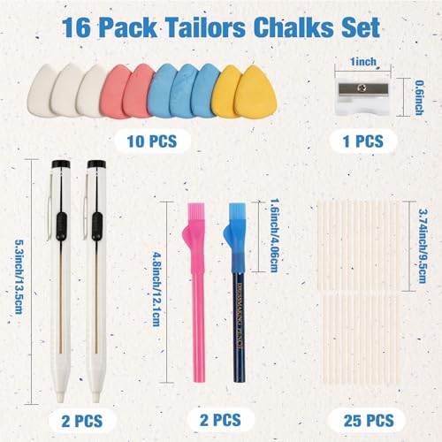 Fabric Marking Set for Sewing and Quilting, Tailor Chalk Kit