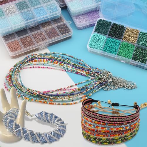 5000pcs Glass Seed Tube Bugle Beads for DIY Jewelry Making - color: Purple