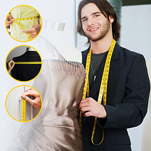 FF Elaine 24 Pcs Double-Scale 60-Inch/150cm Soft Tape Measure Ruler Bulk for Sewing Tailor Cloth Weight Loss Medical Body Measurement Sewing Supplies Knitting Projects - 6 Colors
