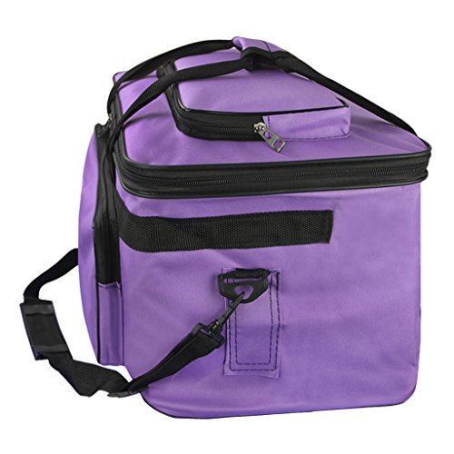 Starsouce Large Capacity Art Supply Organizer Tote Bag – Padded Craft Storage with Adjustable Shoulder Strap, Foldable Travel Caddy for Brushes, Markers, Sketchbook, Watercolor Palette & More - color: Purple