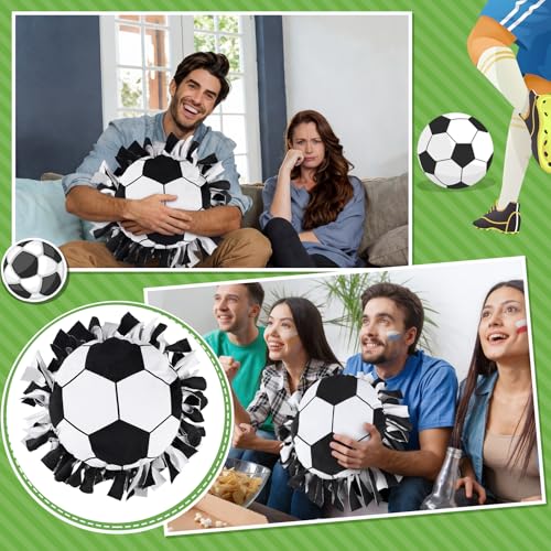 Weysat 6 Sets Soccer Fleece Tied Pillow Craft Kit DIY No Sew Soccer Pillow Gifts with PP Cotton for World 2026 Sports Theme Party Game Day Room Decor World Fans Gifts - style: Soccer Ball