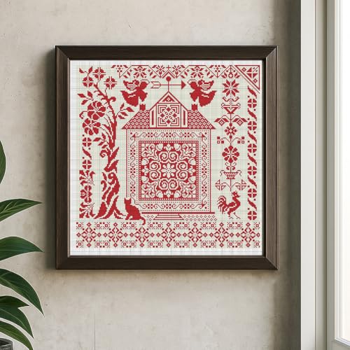 FREEBLOSS 11CT Cross Stitch Kits 18x18in Country House Theme