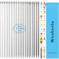 Weabetfu 55pcs Metal Knitting Needle Set,Aluminum Straight Single Pointed Stainless Steel Knitting Needles,11 Size 2mm-8mm,10inch Length for Handmade DIY Knitting with Accessories - size: 25cm