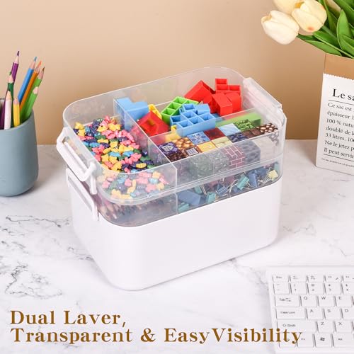 Medium 3-Tier Art Supply Storage Organizer with Removable Trays - color: Three-Layer