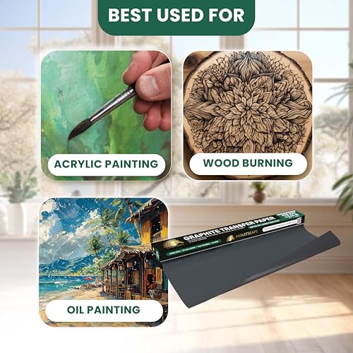 MyArtscape Graphite Transfer Paper Roll 17" x 30ft Black Waxed - size: 17" x 30ft