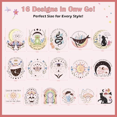 16 Pcs Flower Butterfly Cat DTF Transfers Ready to Press - style: Mystical