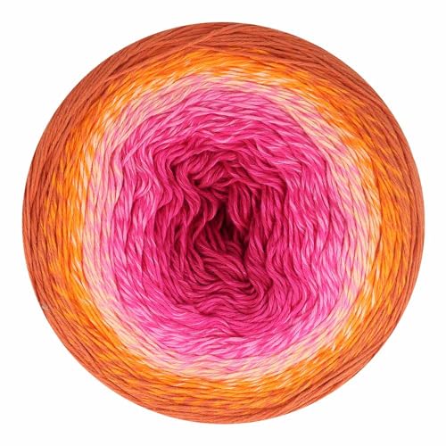 Scheepjes Cotton Whirl 703 Sugary Sunset, 1000m 100% Cotton Gradient Yarn - color: 703 Sugary Sunset