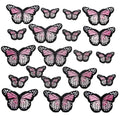 20pcs Butterfly Iron on Patches, 2 Sizes Pink Butterfly Embroidered Patches Applique for Clothes Hats Jeans Jacket - color: Pink butterfly