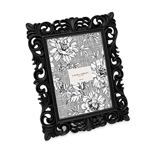 Laura Ashley 5x7 Black Vintage Inspired Resin Scroll Design Picture Frame - color: Black, size: 5x7