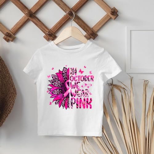 4 Sheets Breast Cancer Awareness Iron on Transfer Patches Pink Ribbon Iron on Patches Stickers Heat Transfer Vinyl Decals with Women Sunflower Design Iron on Appliques T-Shirt Pillow Cover DIY Decor - color: G