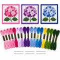Zplontya 18 Mesh Needlepoint Canvas Kit Include Flower Printed Patterns - color: Hydrangea
