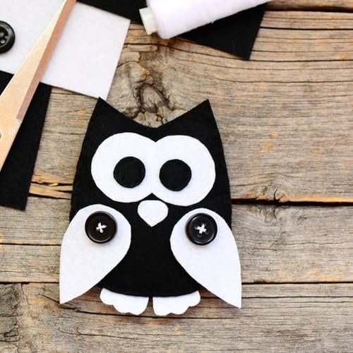Black Felt Fabric, 2 PCS 12" X 12" Felt Fabric Sheets for Crafts 1mm Thick Squares Craft Felts Fabric-Sheets Non-Woven Felts Paper Pads for Patchwork DIY Sewing Art Crafts,