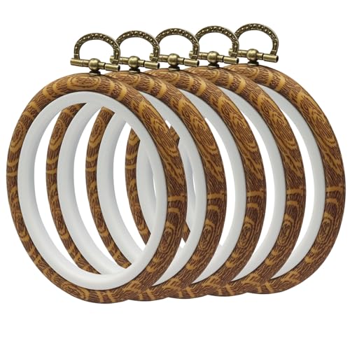 Bonsicoky Oval Embroidery Hoops, 5 Inch, 5 Pack