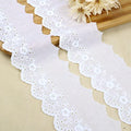 White Cotton Lace Trim Eyelet Floral Lace Ribbon Scalloped Embroidery Lace Trim for Dress, Pillow, Dolls/Pets Clothes (7 Yards x 2.5 Inch) - color: White 2.5inch
