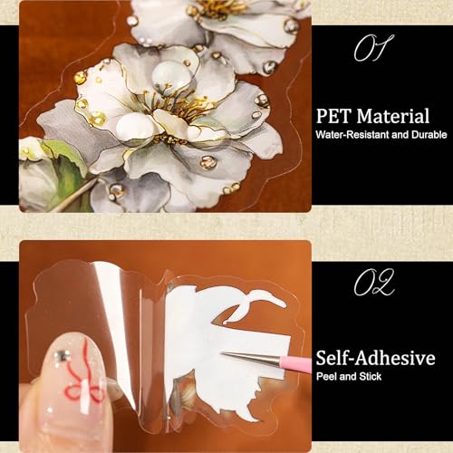 120 Pcs Vintage Floral Stickers for Scrapbooking and Journaling - color: Floral Bead