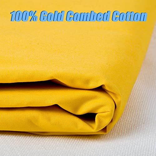 5 Yard Gold Cotton Fabric,Natural Cotton Poplin Fabric by The Yard, 59 Inches Wide 100% Cotton Fabric,Soft Embroidery Muslin Quilting Material for Sewing Material Apparel Cloth - color: Gold, size: 5 Yards