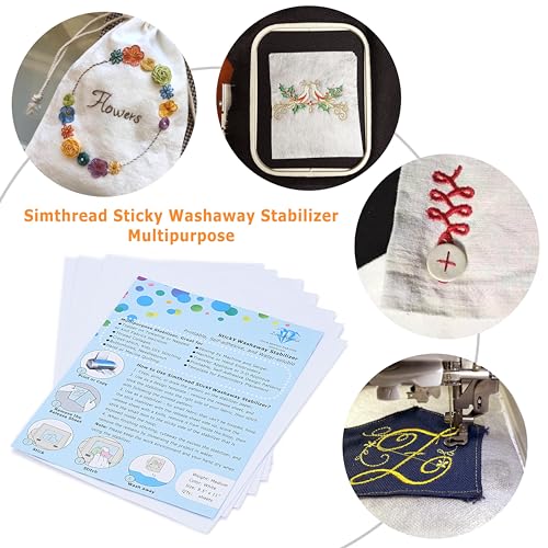 Sticky Wash Away Embroidery Stabilizer Self-Adhesive Printable 8.5" x 11" 7pcs / Pack - size: 8.5" x 11" 7PCS