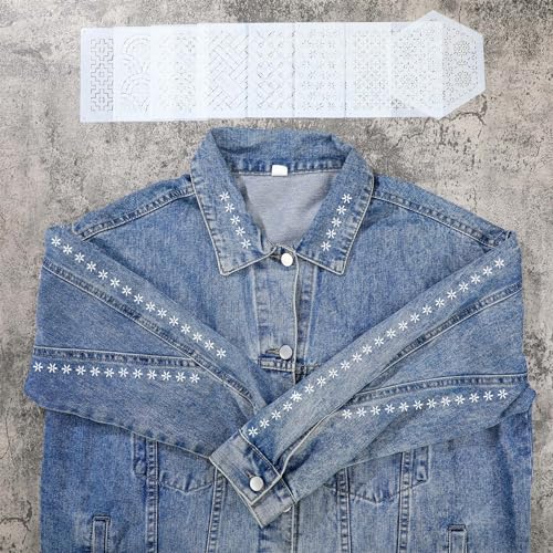 Yousoontic 8 Pcs Plastic Sashiko Stencil Sashiko Template, Traditional - style: Traditional Style