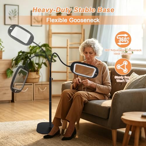 10X 30X Floor Magnifying Glass with Light and Stand