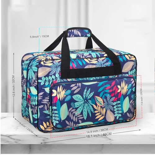 Sewing Machine Carrying Case, Sewing Machine Carrying Case Tote Bag, Universal Tote Storage Bag with Pockets and Handles, Suitable for Most Standard Singer, Janome (Light Blue) - color: Light Blue