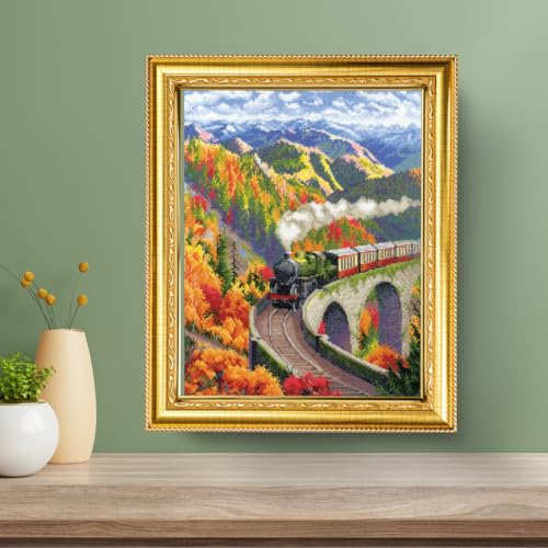 RIOLIS 2211 Autumn Express Counted Cross Stitch Kit 11.75 x 15.75 in - style: Autumn Express 2211