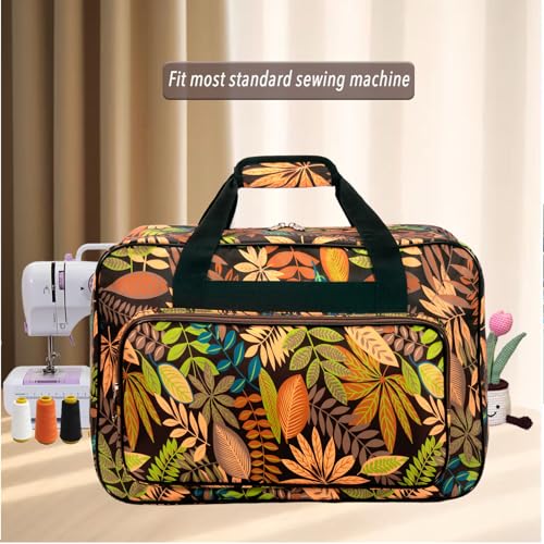 Sewing Machine Carrying Case，Sewing Machine Carrying Case Tote Bag，Universal Tote Storage Bag with Pockets and Handles, Suitable for Most Standard Singer, Janome (Brown) - color: Brown