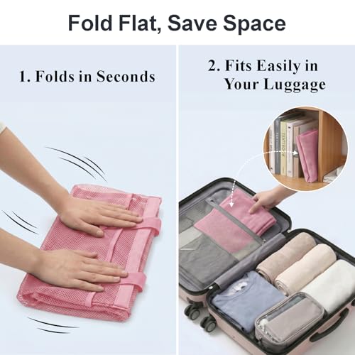 Mesh Shower Caddy Portable - 8 Pockets, S-Hook, Shower Bag for Dorm Camping - color: Pink, size: L (Classic Dorm Caddy)