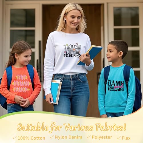 20 Sheets Teacher Iron on Transfers for T-Shirts - color: Teacher