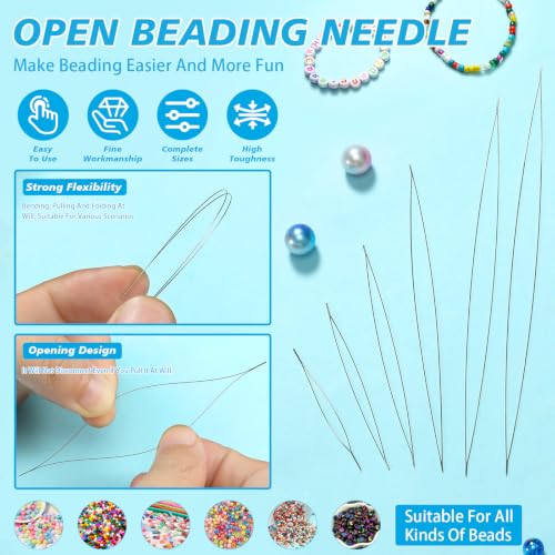 kdafio Big Eye Beading Needles Set, Long Straight Bead Needles - style: 58 Pcs