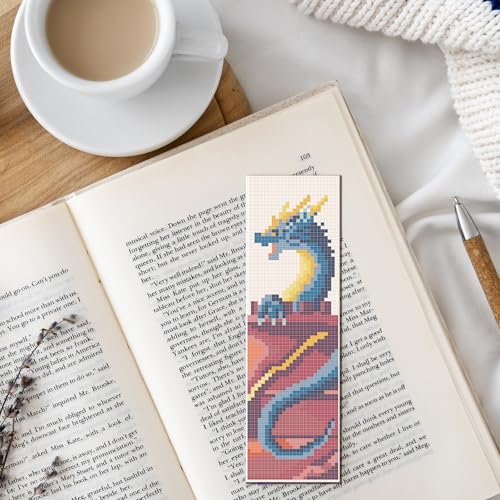 FREEBLOSS 12 Set Cross Stitch Bookmark Kit Dragon Legend 8"x 2.4" 11CT - style: Dragon Theme
