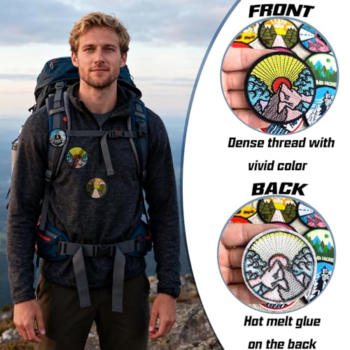 Camping Iron on Patches, Camping Outdoor Embroidered Appliques Sew on Patches for Clothing, Hats, Backpacks, Jackets, and Bags - color: Camping Patches